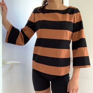 90s brown and black striped shirt